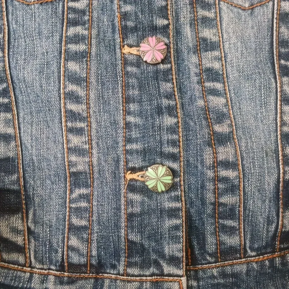 The Children's‎ Place Girls Medium 7/8 Denim Jean Jacket Embellished